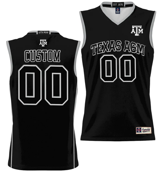 Custom Texas Aggies Jersey Name and Number NIL College Basketball Jersey Lightweight Black