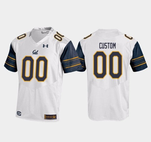 Custom California Golden Bears Jersey Name and Number NCAA College Football Under Armour White