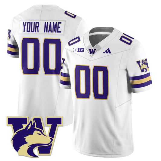 Custom Washington Husky Jersey Football 2025 Vapor Limited Stitched White
