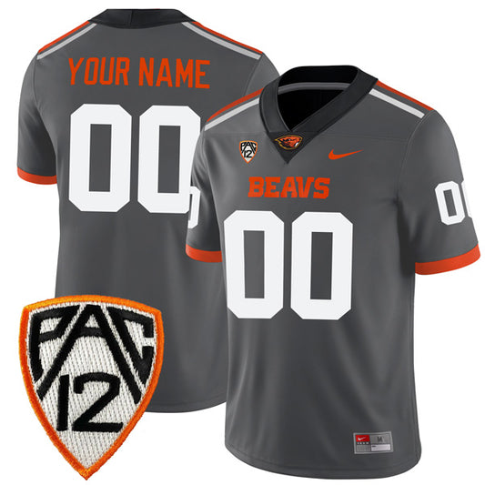 Custom Oregon State Beavers Jersey Name and Number College Football Grey Alternate Game – All Stitched