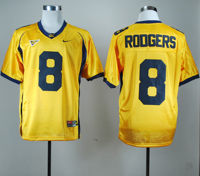 California Golden Bears #8 Aaron Rodgers NCAA Football Jersey Yellow