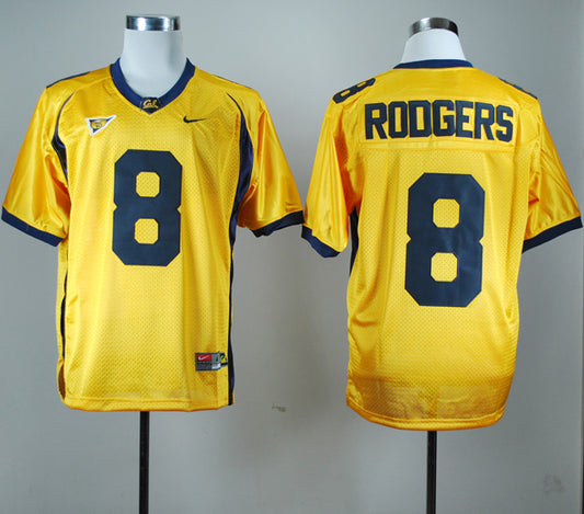 California Golden Bears #8 Aaron Rodgers NCAA Football Jersey Yellow