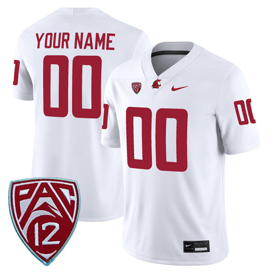 Custom Washington State Cougars Jersey Name and Number College Football White Away Game – All Stitched