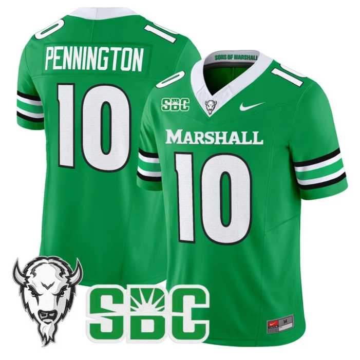 Christian Fitzpatrick Jersey #16 Marshall Thundering Herd 2025 Stitched Green