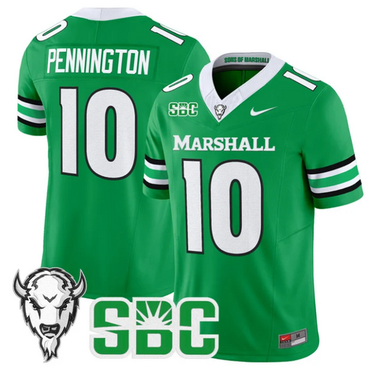 Chad Pennington Jersey #10 Marshall Thundering Herd 2025 Stitched Kelly Green
