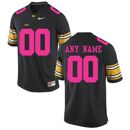 Custom Iowa Hawkeyes Jersey Name and Number College NCAA Football Pink Black
