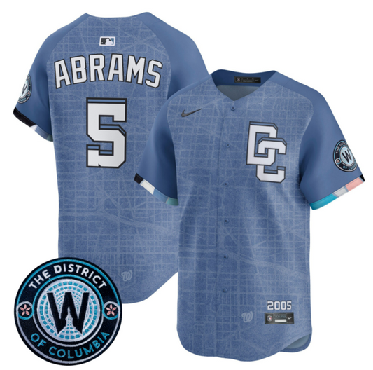 CJ Abrams Jersey #5 Washington Nationals 2025 City Connect Vapor Premier Limited Stitched Blue