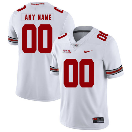Custom Ohio State Buckeyes Jersey Name and Number NCAA College Football Big Patch White