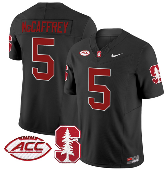 Christian McCaffrey Jersey #5 Stanford Cardinal Vapor Limited College Football Stitched Black