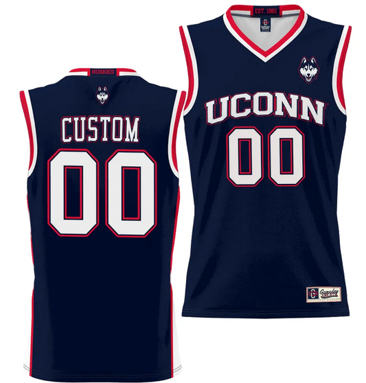 Custom UConn Huskies Jersey Name and Number NIL College Basketball Lightweight Navy