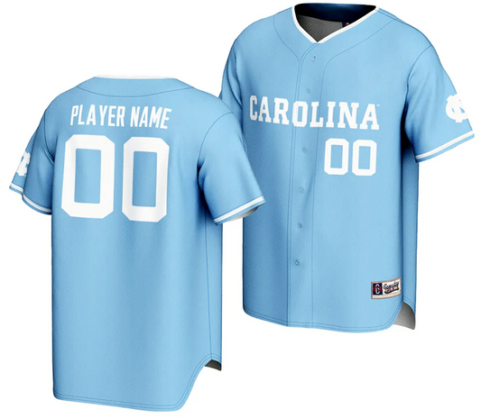 Custom North Carolina Tar Heels Jersey Name and Number Lightweight Baseball Blue