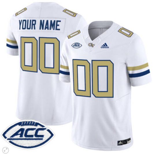 Custom Georgia Tech Yellow Jackets Jersey Name and Number Vapor Limited Football White