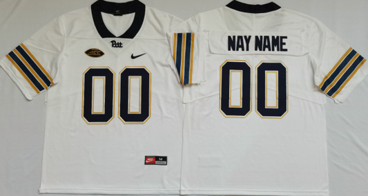 Custom Pittsburgh Panthers Jersey Name and Number NCAA College Football White