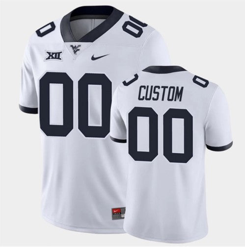 Custom West Virginia Mountaineers Jersey Name and Number NCAA College Football White
