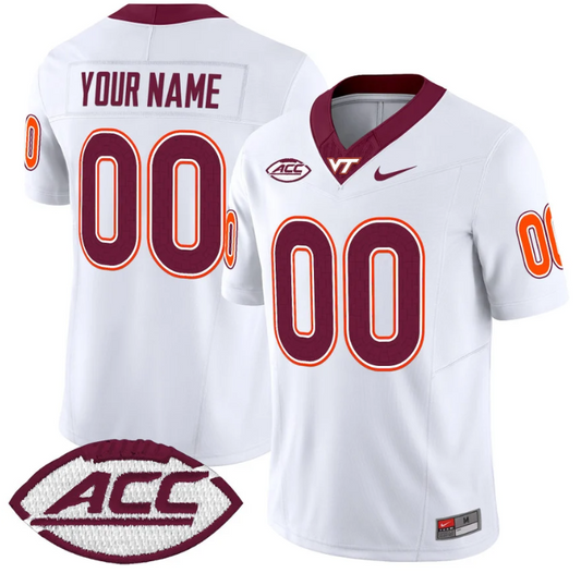 Custom Virginia Tech Hokies Jersey Name and Number Vapor Limited College Football White