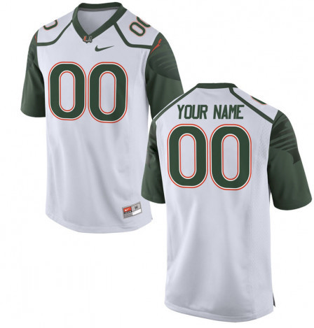 Custom Miami Hurricanes Jersey Name and Number NCAA College Football White