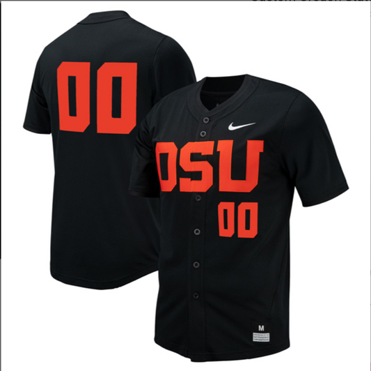 Custom Oregon State Beavers Baseball Black Untouchable Jersey PAC12 Patch