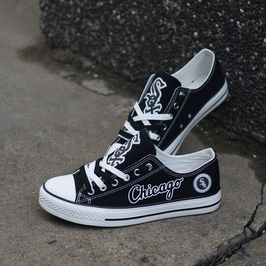 Chicago White Sox Limited Print MLB Baseball Fans Low Top Canvas Shoes Sport Sneakers T-DJ171H