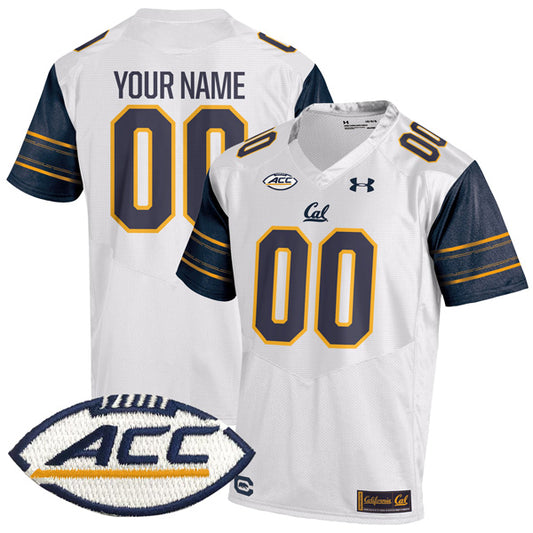Custom California Golden Bears Jersey Name and Number College Football White Away Game – All Stitched