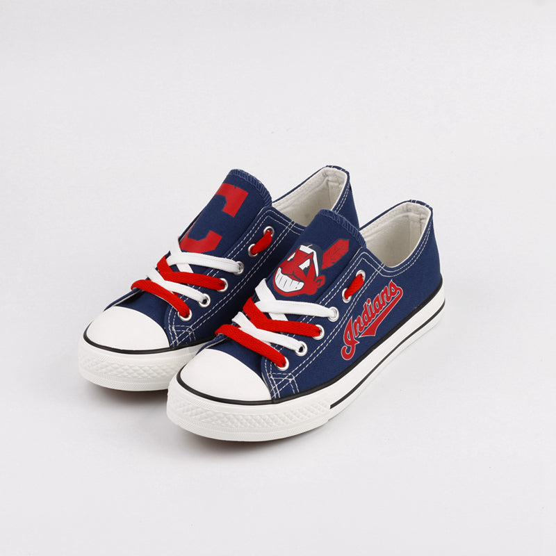 Cleveland Indians Limited Print MLB Baseball Fans Low Top Canvas Shoes Sport Sneakers T-DAC74L