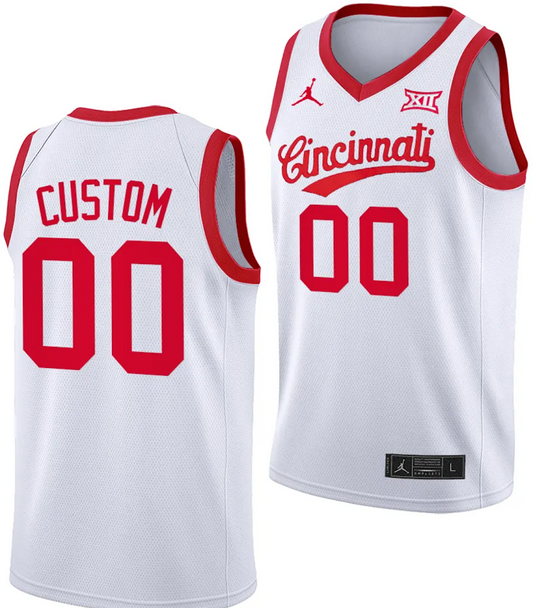 Custom Cincinnati Bearcats Jersey Name and Number 70s Throwback Basketball White