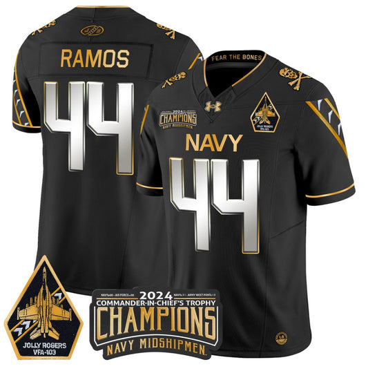 Colin Ramos Jersey #44 Navy Midshipmen Commander-in-chief's Trophy Black Limited