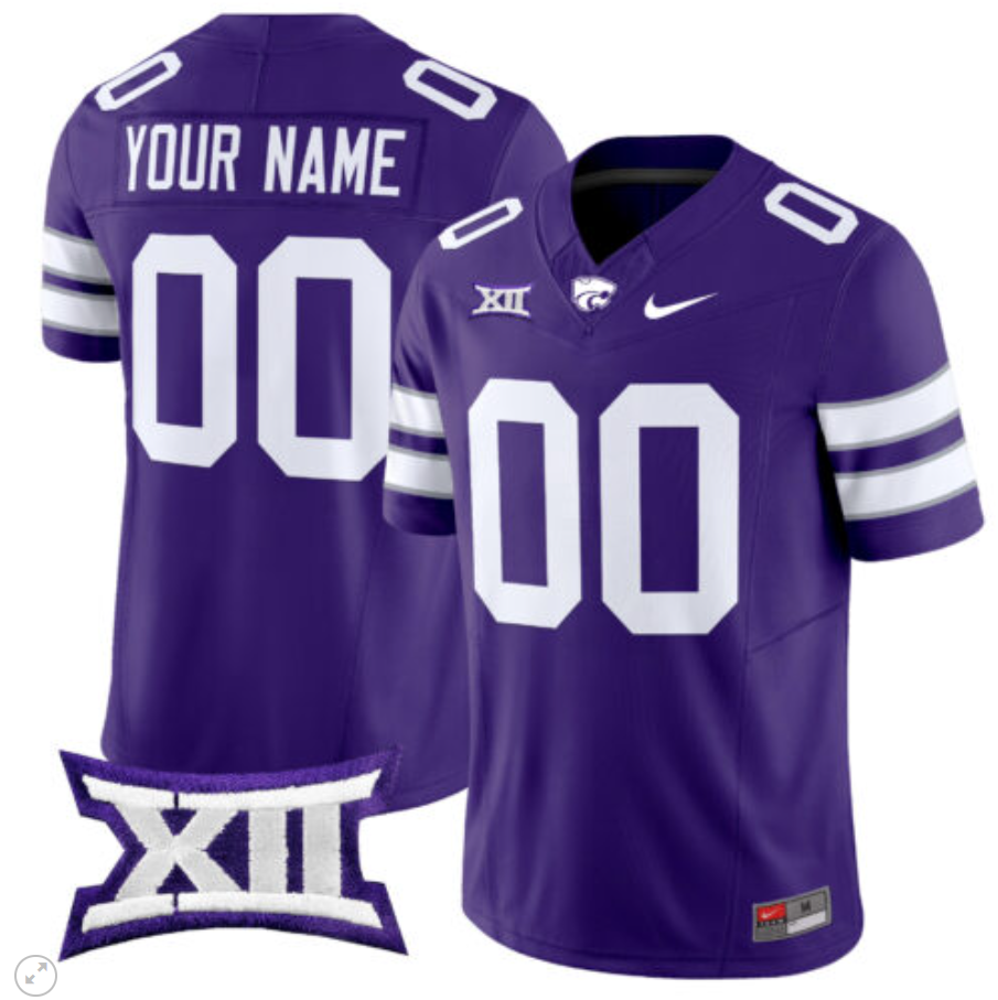 Custom Kansas State Wildcats Jersey Name and Number Vapor Limited Football Purple