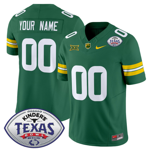 Custom Baylor Bears Jersey 2024 Texas Bowl Patch Football Stitched Green