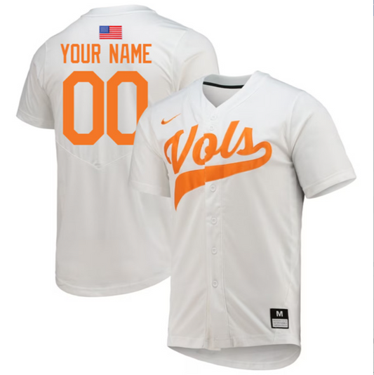 Custom Tennessee Volunteers Jersey College Baseball Stitched Orange SEC Patch