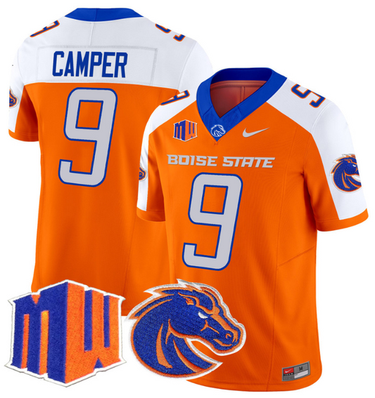 Cameron Camper Jersey #9 Boise State Broncos Vapor Limited College Football Stitched Orange Alternate