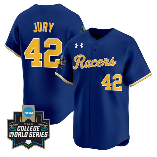 Charlie Jury Jersey #42 Murray State Racers 2025 World Series Stitched Navy