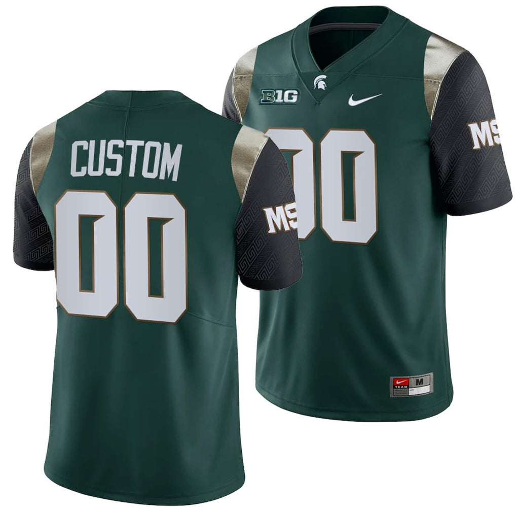 Custom Michigan State Spartans Jersey Name and Number College NCAA Football Limited Green