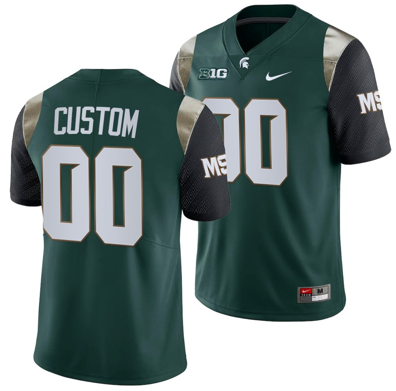 Custom Michigan State Spartans Jersey Name and Number College NCAA Football Limited Green