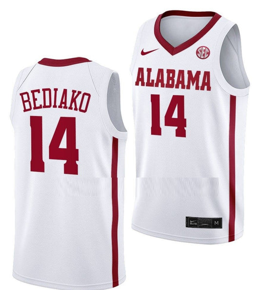 Charles Bediako Jersey Alabama Crimson Tide College Basketball White #14