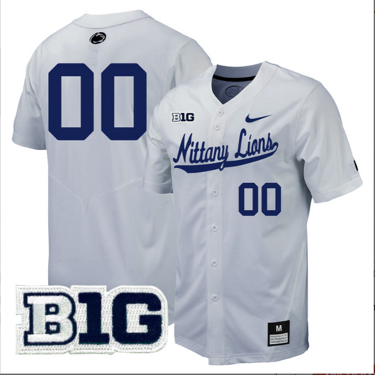 Custom Penn State Nittany Lions Baseball Grey Jersey All Stitched B1G Patch