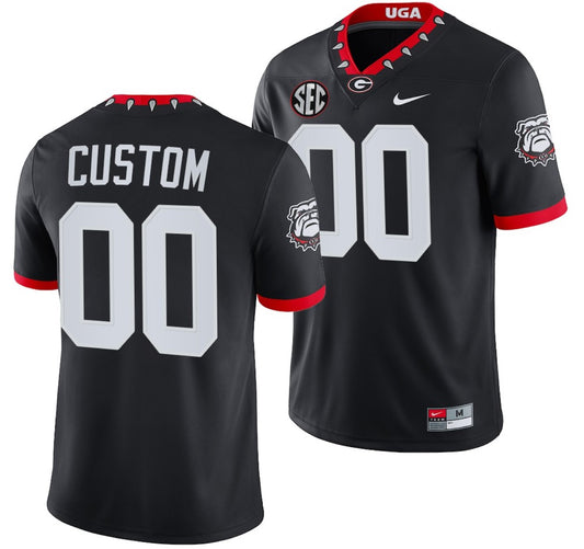 Custom Georgia Bulldogs Jersey Name and Number College NCAA Football Mascot 100th Anniversary Black