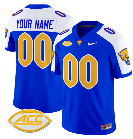 Custom Pittsburgh Panthers Jersey Name and Number Vapor Limited College Football Stitched Royal Alternate
