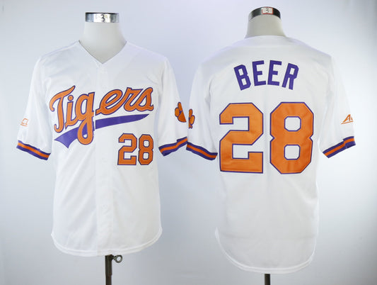 Clemson Tigers #28 Seth Beer Movie Baseball Jersey White