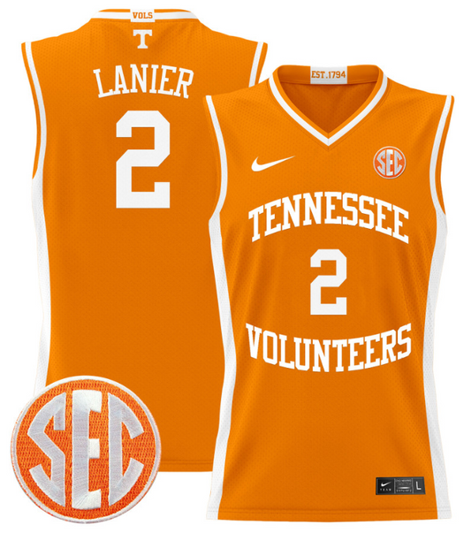 Chaz Lanier Jersey #2 Tennessee Vols 2024 Lightweight Basketball Orange