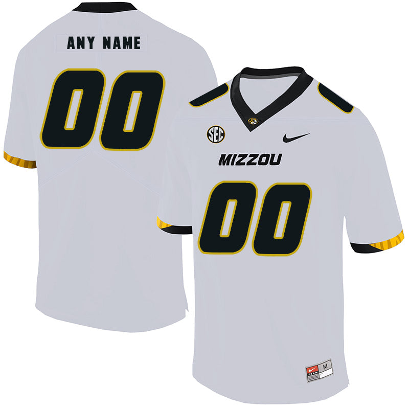 Custom Missouri Tigers Jersey Name and Number NCAA College Football White