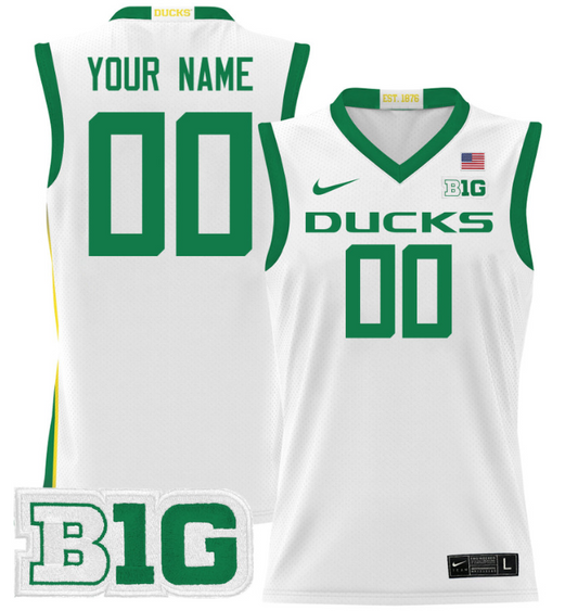 Custom Oregon Ducks Jersey 2024 Lightweight Basketball White
