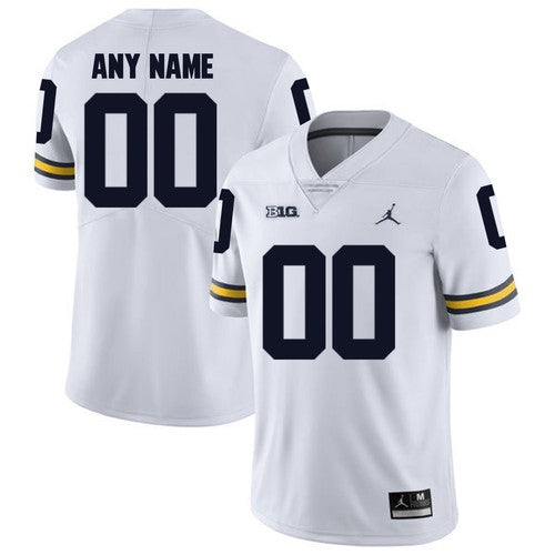Custom Michigan Wolverines Jersey Name and Number NCAA College Football White