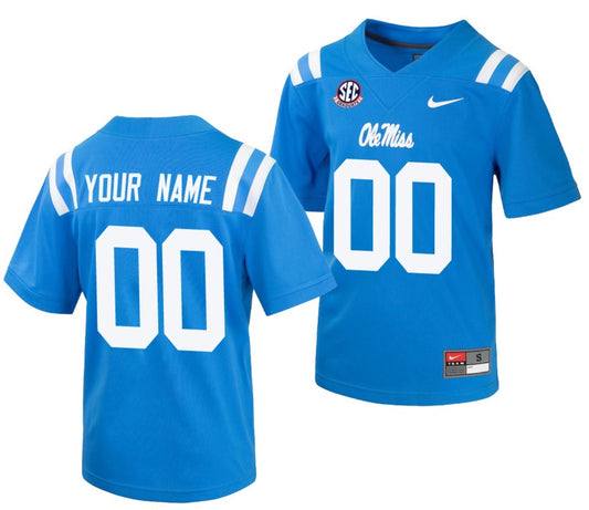Custom Ole Miss Rebels Jersey Name and Number College NCAA Football Powder Blue