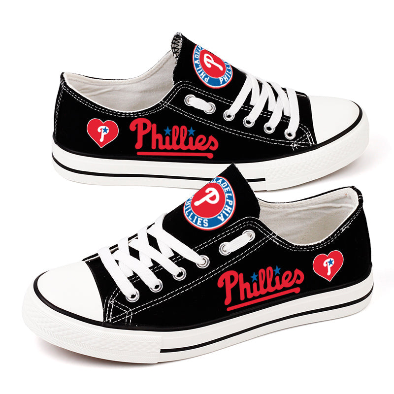 Philadelphia Phillies Limited Print MLB Baseball Fans Low Top Canvas Shoes Sport Sneakers T-DAC187H