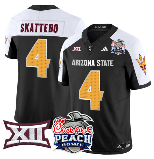 Cam Skattebo Jersey #4 Arizona State Sun Devils 2025 Peach Bowl Black Alternate