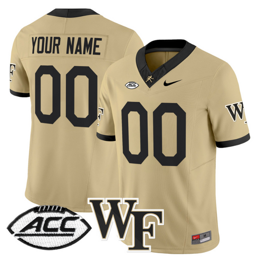 Custom Wake Forest Demon Deacons Jersey 2024 Limited Stitched Gold