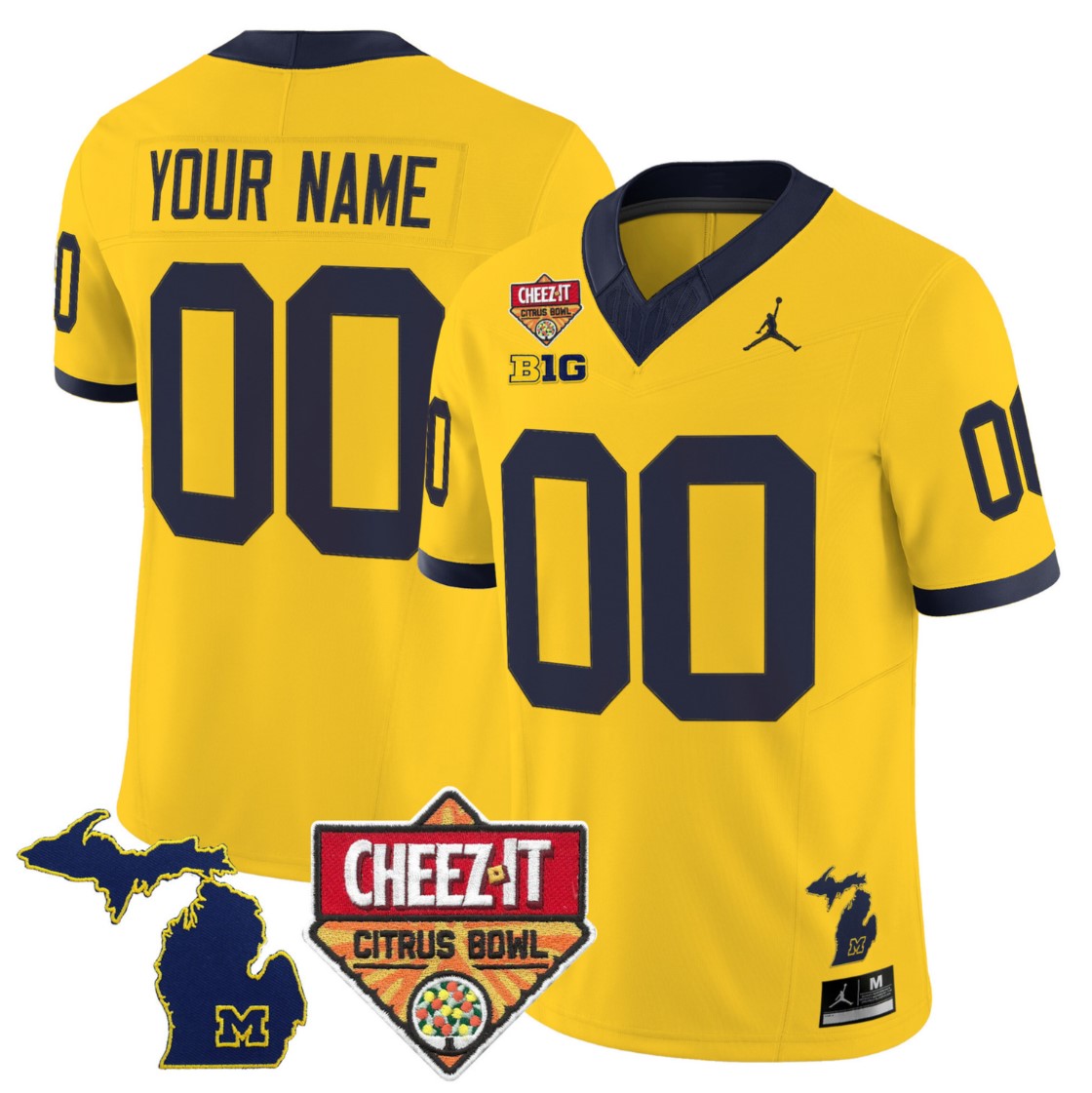 Custom Michigan Wolverines Jersey 2025 Cheez-It Citrus Bowl Stitched