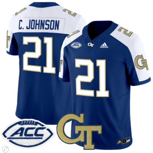 Calvin Johnson Jersey #21 Georgia Tech Yellow Jackets Vapor Limited Football Navy Alternate