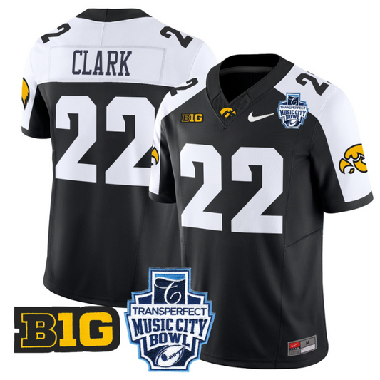 Caitlin Clark Jersey #22 Iowa Hawkeyes 2024 Music City Bowl Black Alternate