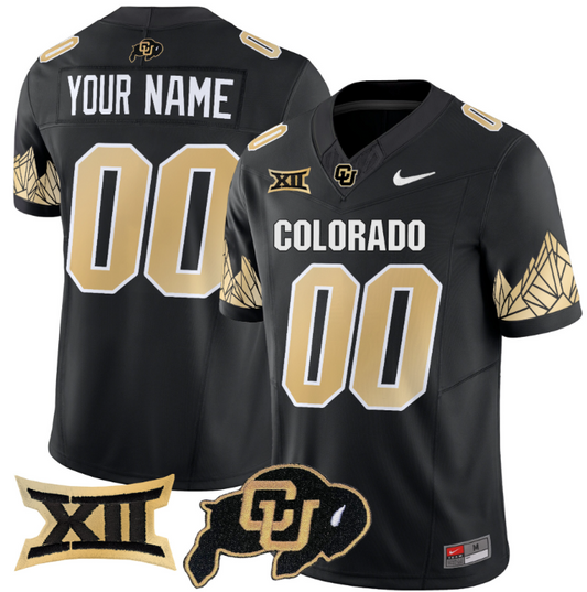 Custom Colorado Buffaloes Jersey Name, Number Vapor Big 12 XII Patch Black